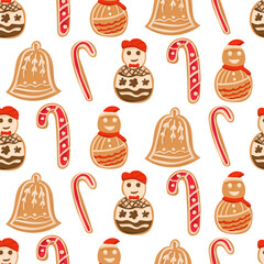 Christmas baked seamless pattern background.

