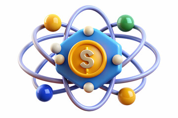 Advanced AI Quantum Computing Transformation in Financial Cost Management with Dollar Sign Concept - Abstract Vector Design on White Background - Photo Stock Concept