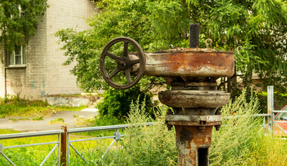 The valve of the Northern Streams gas pipeline is overgrown with grass