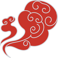 Chinese cloud illustration on transparent background.
