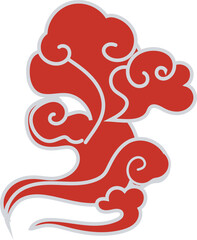 Chinese cloud illustration on transparent background.
