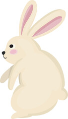 Cute rabbit illustration on transparent background.
