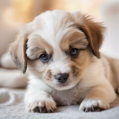 portrait of a puppy on a couch