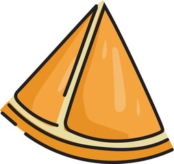 Cartoon orange illustration on transparent background.
