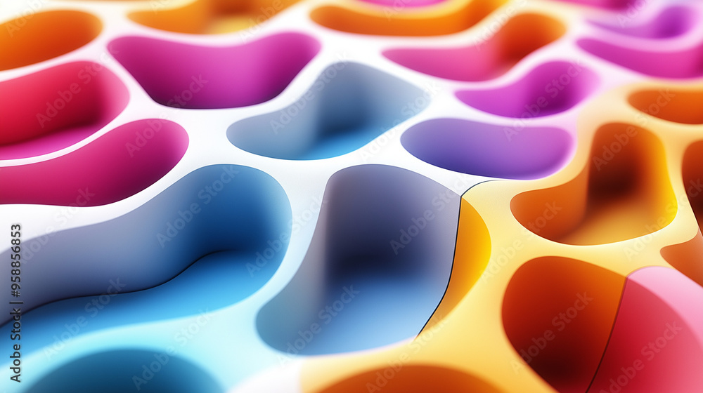 Aufkleber colorful abstract patterns with varying depths and smooth curves create a vibrant visual display ful