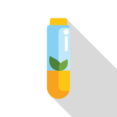 Eco battery icon in flat style illustrating the concept of ecological power source for a greener future