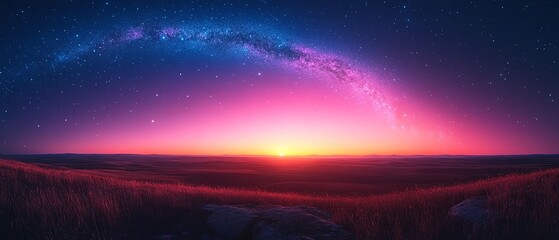 Fototapeta premium Glowing comet trails streaking across a twilight sky, cosmic glowtime, mesmerizing and celestial