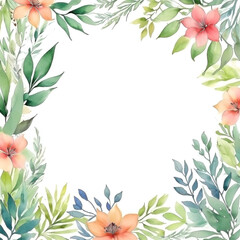 Fototapeta premium Watercolor botanical background frame