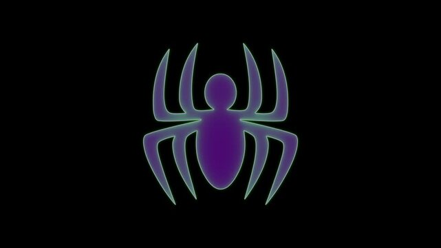 A spider icon with a sleek, symmetrical design, featuring eight slender legs extending from a rounded body. The icon is minimalistic, with sharp, clean lines, conveying precision and subtle creepiness