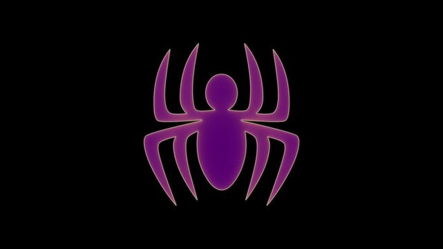 A spider icon with a sleek, symmetrical design, featuring eight slender legs extending from a rounded body. The icon is minimalistic, with sharp, clean lines, conveying precision and subtle creepiness