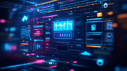 Abstract Futuristic Digital Interface.