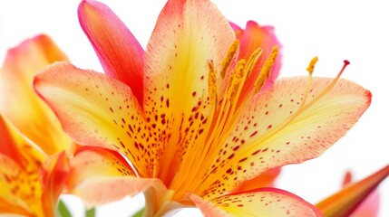 Fototapeta premium Closeup of Orange and Yellow Lily Flower.