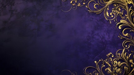 A royal purple background with intricate gold detailing and a refined border for a luxury certificate