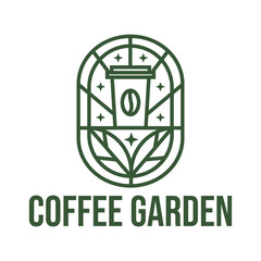 coffee garden minimalist logo design