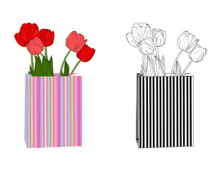 Tulip in a flower bag
