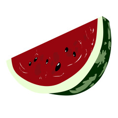 vector clipart of red watermelon fruit with seeds