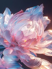 Hyper-Realistic Abstract Futuristic Flower Petals