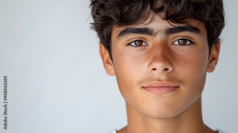 Canvas Prints Portrait of a Young Man with Freckles