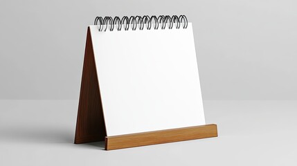 3. A mono-color desk calendar displayed on a clean white background, featuring a simple and elegant design. This mockup template allows for easy customization, making it suitable for presenting