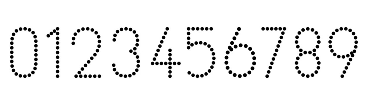 Dotted numbers 0-9 tracing guide for kids