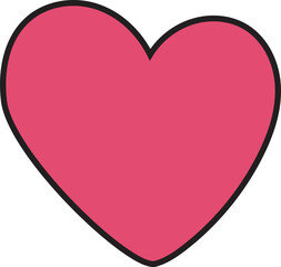 Cartoon heart illustration on transparent background.
