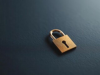 Golden lock and key on a strategic document, symbolizing security in planning