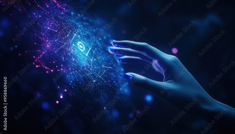 Poster technological touch: enhancing creativity with ai coding symbols