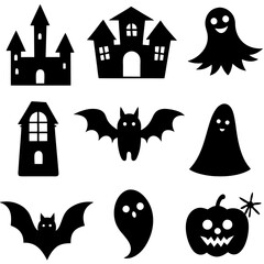 set of Halloween 9 icons.