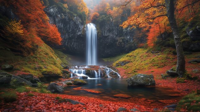 Waterfall in Irati forest, Spain
