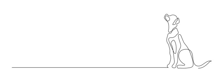 Dog vector illustration in one continuous editable line drawing style. Editable stroke