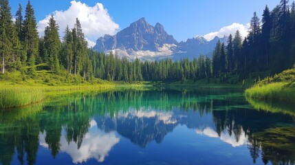 Majestic Mountain Lake Reflection