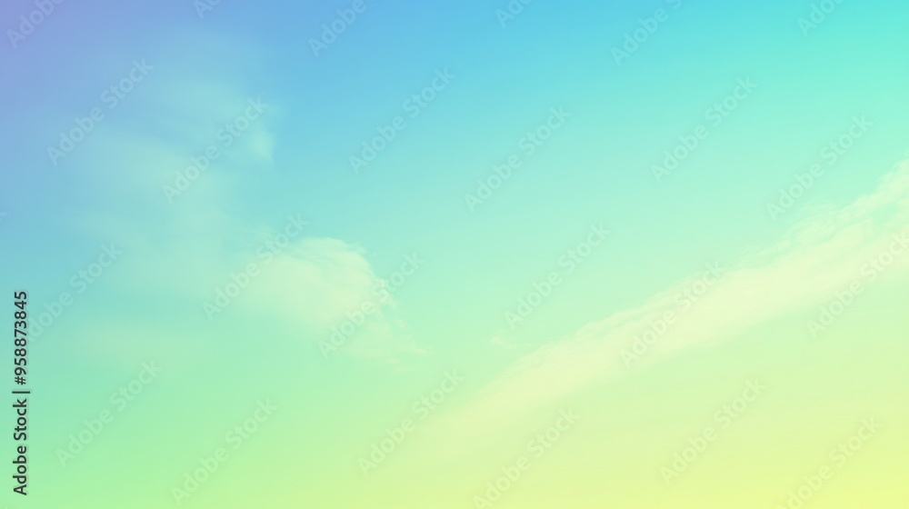 Aufkleber a bright gradient background with a transition from sky blue to soft green, creating a light and air