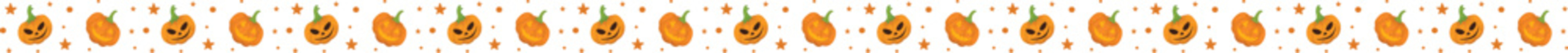 Pumpkin halloween scary faces line border illustration on transparent background.

