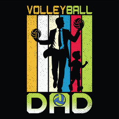 Obraz premium Volleyball dad t-shirt design template vector files