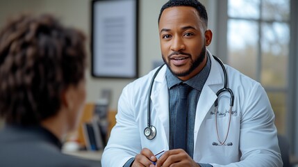 Family physician conducting routine checkup patient office medical tools professional care friendly interaction clear explanation