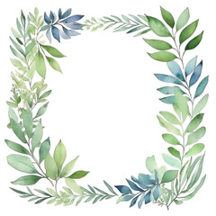 Watercolor botanical background frame