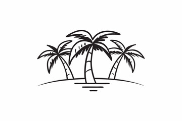 Obraz premium set of tropical palm tree silhouettes