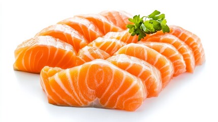 Sashimi on white.