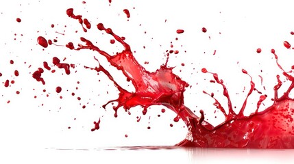 A splash of brown liquid with droplets flying in the air against a white background.