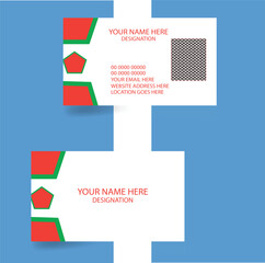 Modern Business card Template Orange Green White Simple