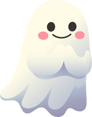 Gentle Ghost with a Heartwarming Smile (Gradient Color Style)