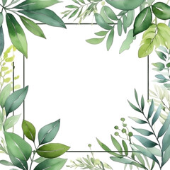 Watercolor botanical background frame