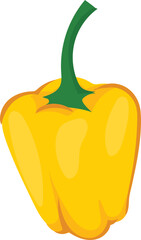 Cartoon bell pepper illustration on transparent background.
