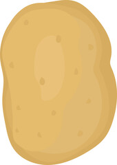 Cartoon potato illustration on transparent background.
