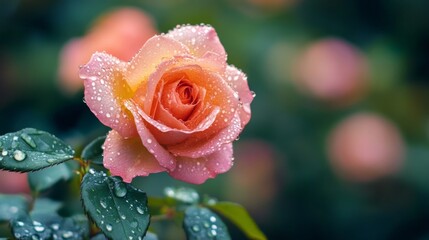 Rose bush growth in spring, up close.