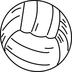 Hand drawn valleyball illustration on transparent background.
