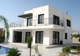 Modern White House with Swimming Pool