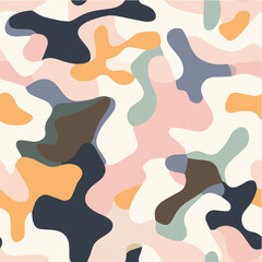 Vector seamless pattern of abstract organic shapes