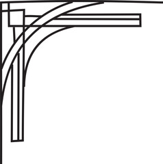 Chinese frame illustration on transparent background.
