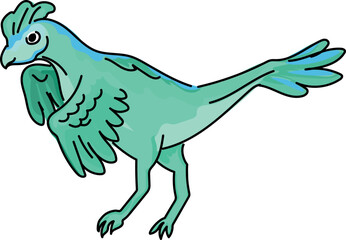 Cartoon pteranodon illustration on transparent background.  © OneyWhyStudio